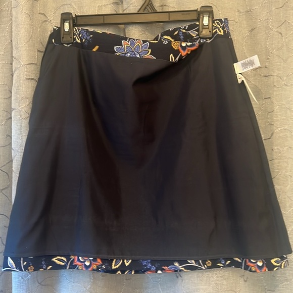 Loft Skirt Womens Size 4 Navy Blue Floral Print Tapestry A-Line Stretch Lined - Picture 3 of 9